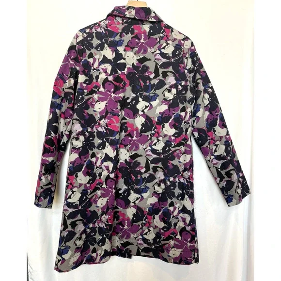 Thakoon Womens Midi Floral Trench Rain Coat Size M Bloomcore Art To Wear Abstrac - Picture 4 of 14